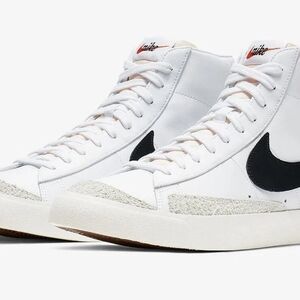 Nike White and Black High-Top Sneakers